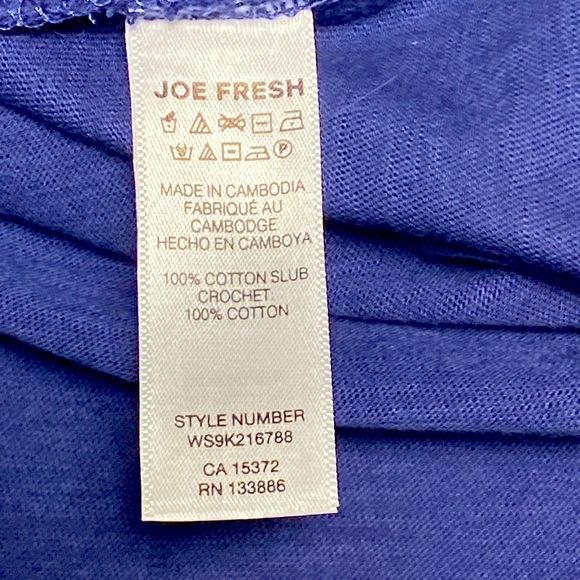 Joe Fresh 100% Cotton Navy Blue Knitted Dressy Tank Top Size M - Picture 5 of 7